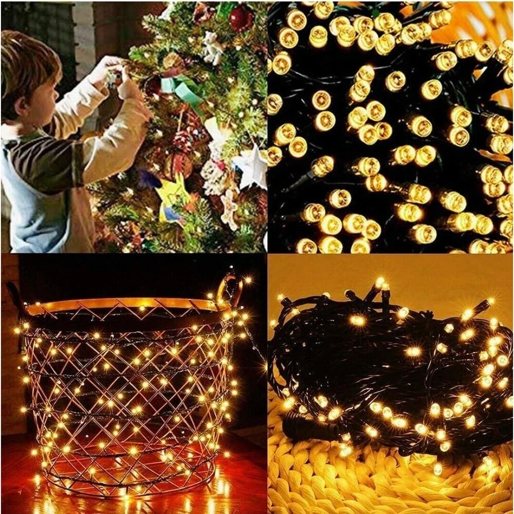 66ft Christmas Decorative Mini Lights, 200 LED Fairy Starry String, Warm White